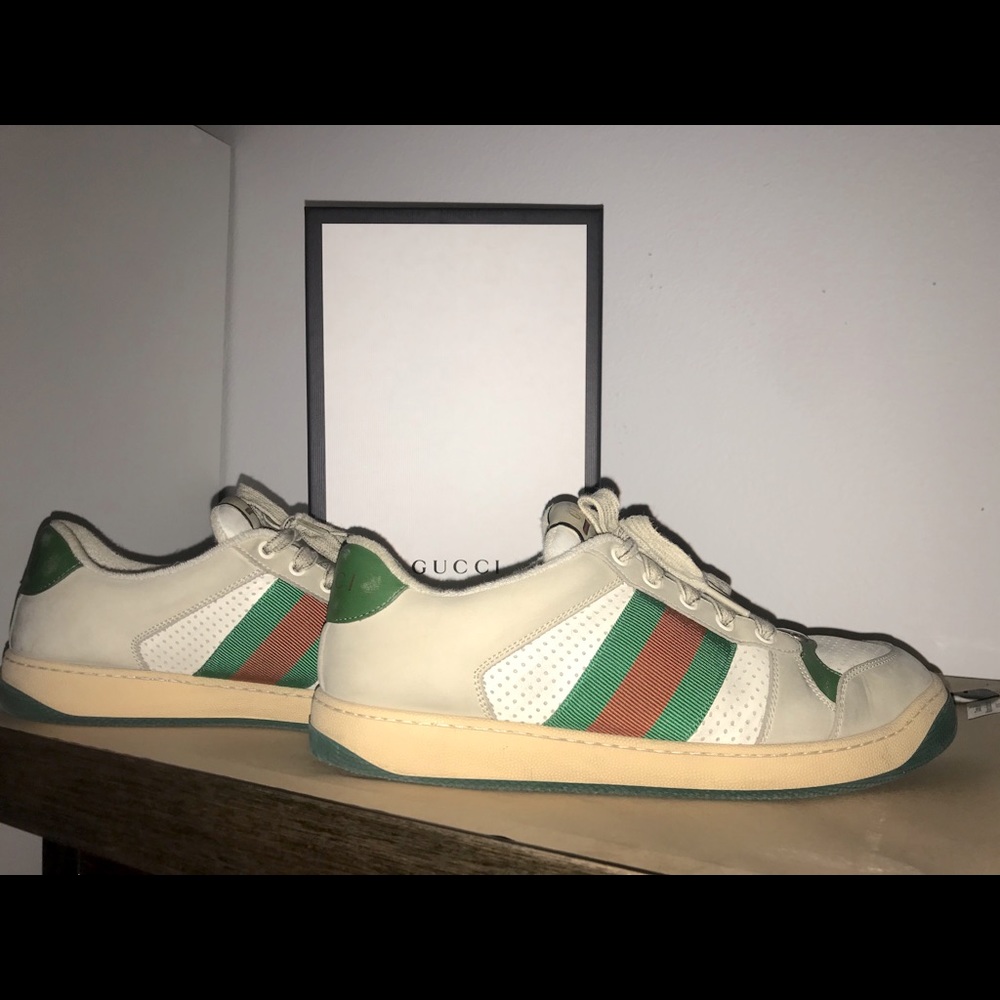 Authentic Gucci Screener Leather Sneaker